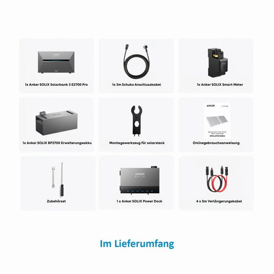 Anker SOLIX Solarbank 3 E2700 Pro Speicher 5.37kWh Power Dock Komplettset