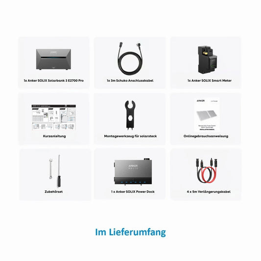 Anker SOLIX Solarbank 3 E2700 Pro Speicher 2.68kWh Power Dock Komplettset