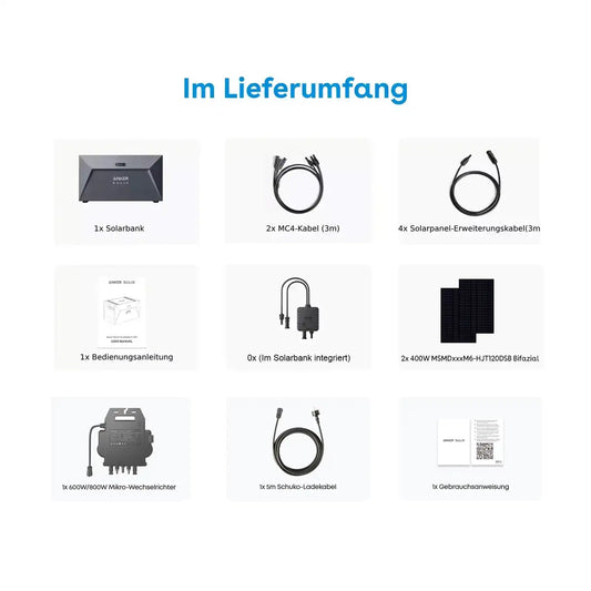 Anker SOLIX RS40B 800W mit Speicher 1600Wh Lieferumfang