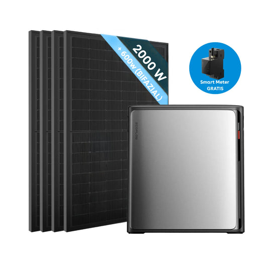 EcoFlow STREAM Ultra X Stromspeicher mit 4 × 500W Solarmodule Vollschwarz