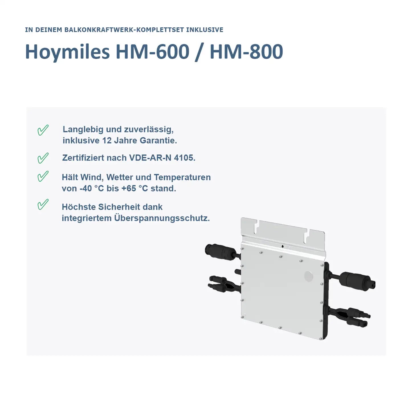 Hoymiles HM-600: 600W Micro-Wechselrichter für 2 Solarmodule, IP67 –  PV-Insel