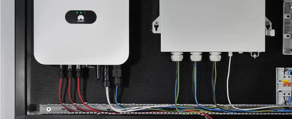 Huawei Wechselrichter und Backup Box in einer installierten Solaranlage.