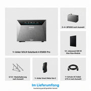 Anker SOLIX Solarbank 4 E5000 Pro Balkonkraftwerk Speicher Komplettset mit 12 × 500W Solarmodulen
