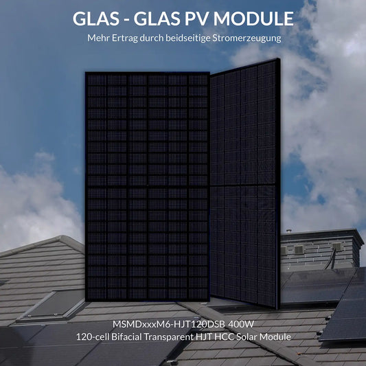 400W MSMDxxxM6-HJT120DSB glass glass solar panel