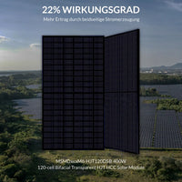 Panel solar de vidrio MSMDxxxM400-HJT6DSB de 120 W