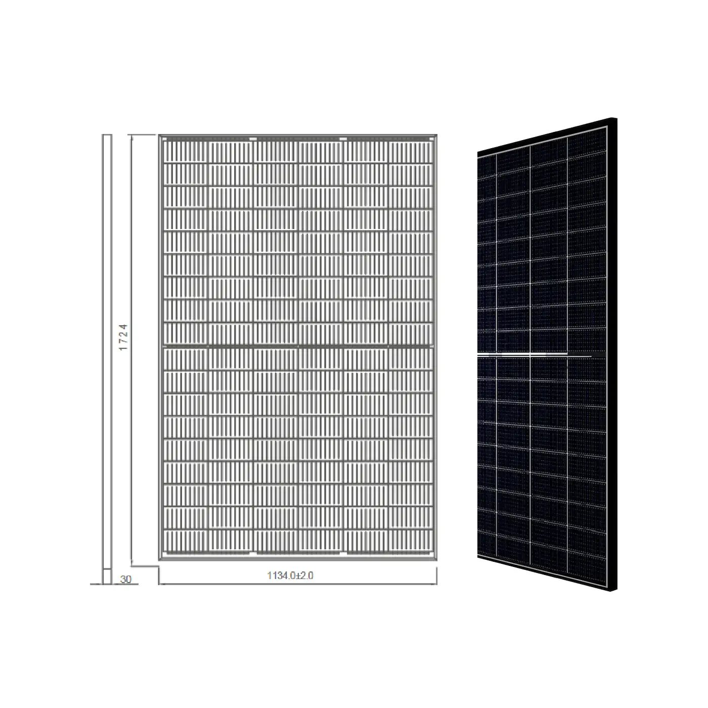440W MSMDxxxM10N-108BG Transparent Bifaziale Solarmodul Glas-Glas – Produktansicht 07 2