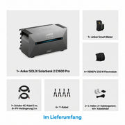 Anker SOLIX Solarbank 2 E1600 Pro Speicher 4 × 250W flexible Solarmodule 1,6 kWh Set