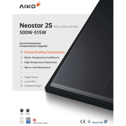 510W AIKO Neostar 2S 510W AIKO-A510-MAH60 Solarmodul mit Mono-Glass-Technologie und hoher Effizienz
