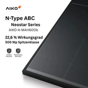 500W AIKO Neostar 2S+ A500-MAH60Db N-Type ABC Solarmodul mit 22,6 % Wirkungsgrad und 500 Wp Spitzenklasse
