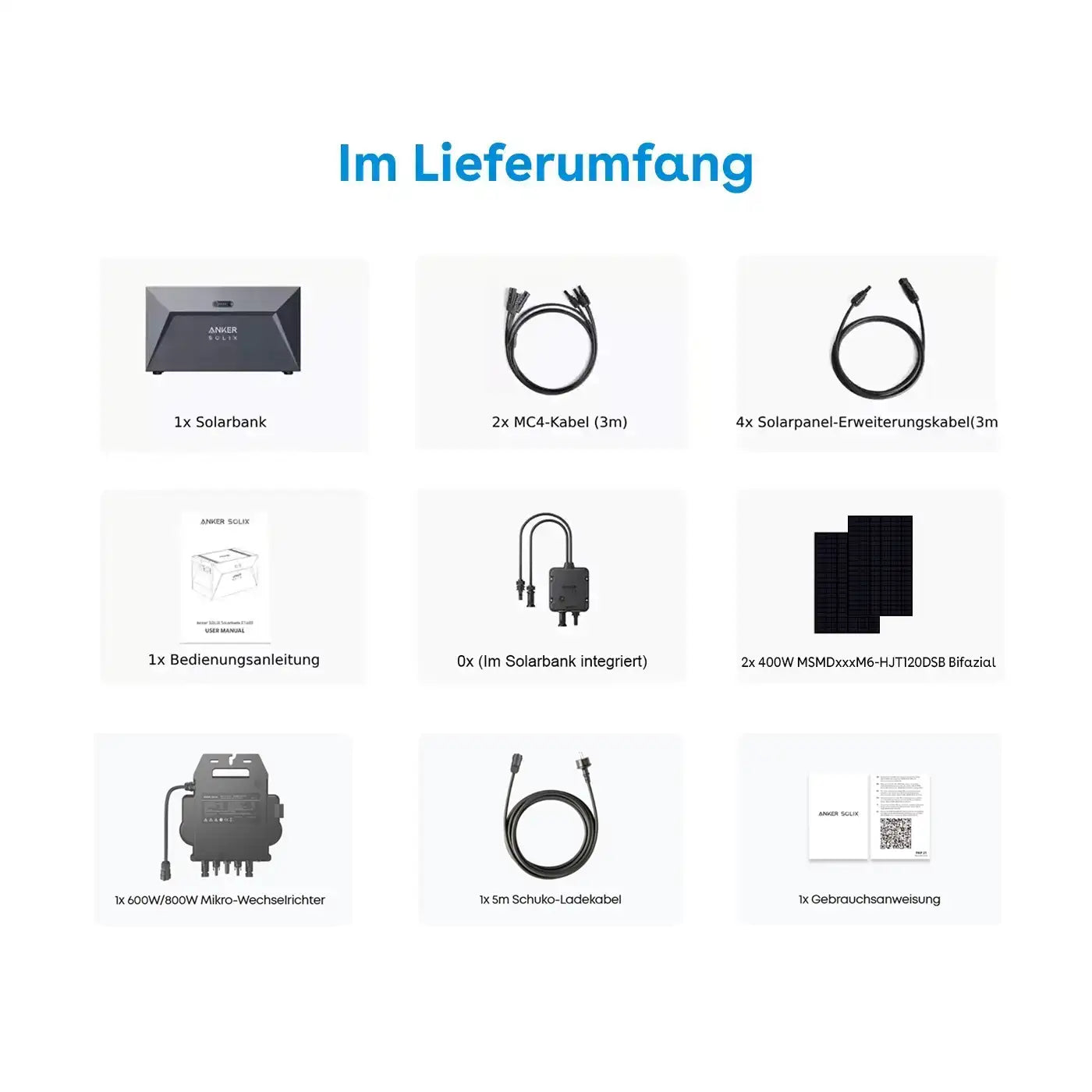 Anker SOLIX RS40B 800W mit Speicher 1600Wh Lieferumfang