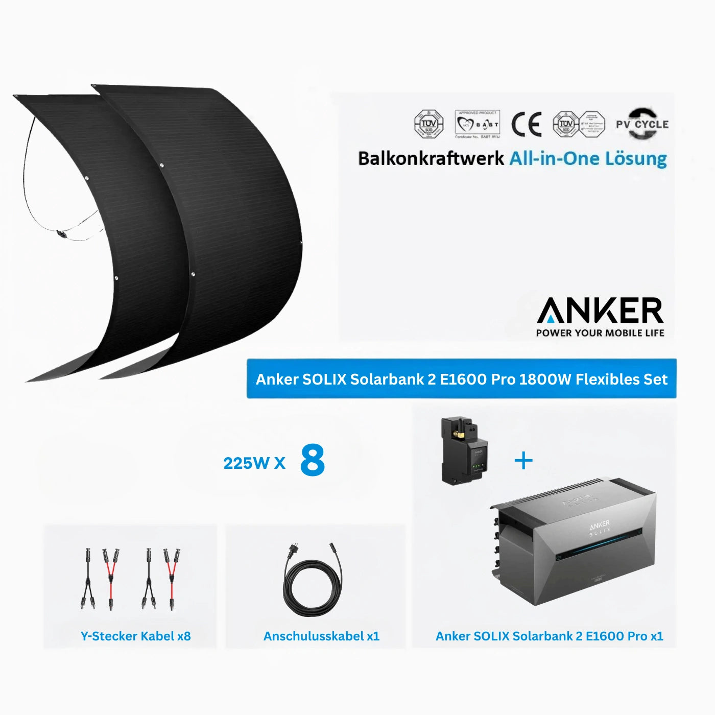 Anker Solarbank 2 E1600 Pro flexset 