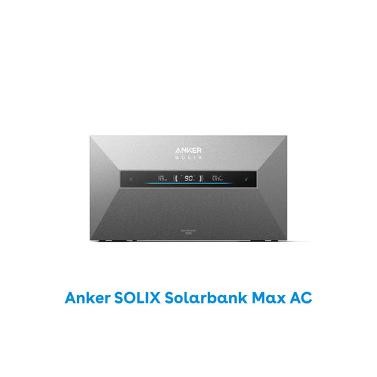 Anker SOLIX Solarbank Max AC 7-42kWh Plug&Play Komplettset in modernem Design mit digitalem Display.