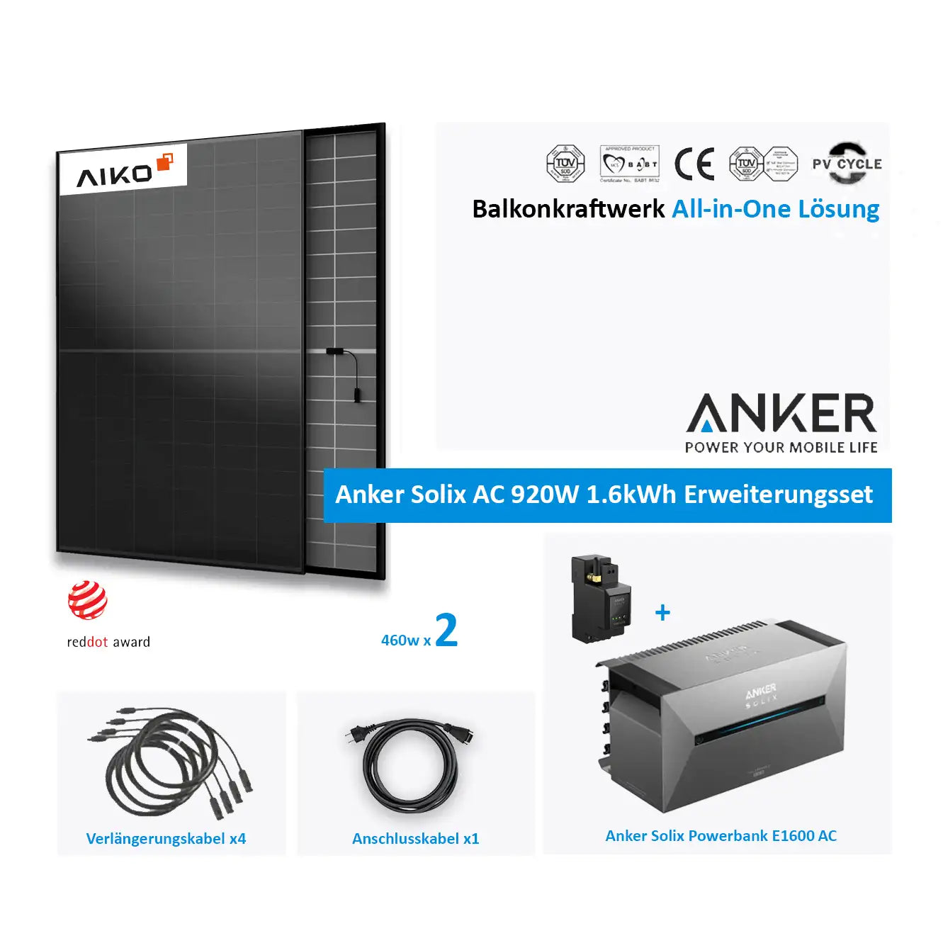 Anker Solix Kit d'extension AC 920W 2x460W Aiko