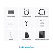 Anker Solix Balkonkraftwerk 1860W 4x465W Aiko Glas-Glas Vollschwarz mit Speicher – Lieferumfang