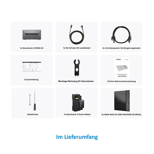 Anker SOLIX Solarbank 2 E1600 AC Lieferumfang