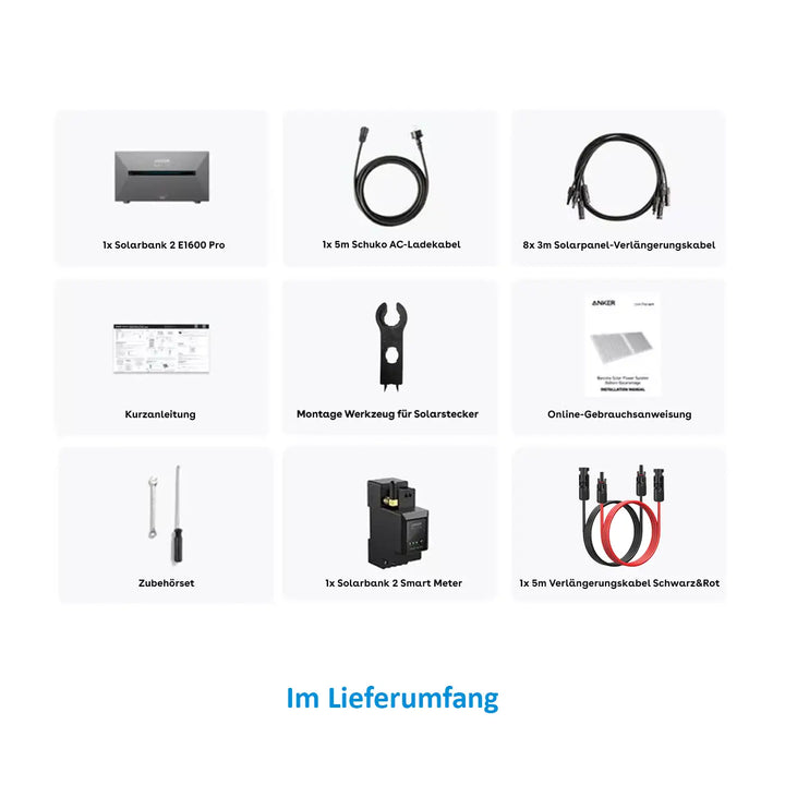 Anker Solix Solarbank2 E1600 Pro Kit Completo 1.6 kWh – Contenido del paquete