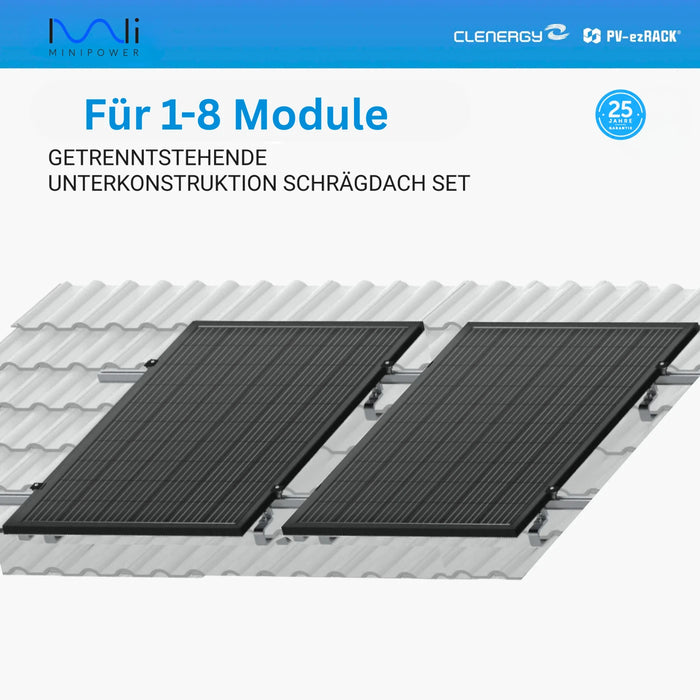 Clenergy PV EZ-Rack Montagesystem für Schrägdach 1-8 Komplettset