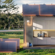 EcoFlow STREAM Ultra 2000W AllinOne Stromspeicher Komplettset mit Solarpanelen und moderner Küchenausstattung.