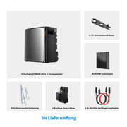 EcoFlow STREAM Ultra X Stromspeicher mit 4 × 500W Solarmodule Vollschwarz