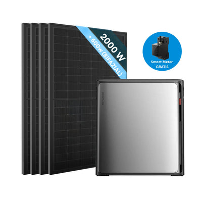 EcoFlow STREAM Ultra X Stromspeicher mit 4 × 500W Solarmodule Vollschwarz