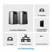 EcoFlow STREAM Ultra ×2 2000W AllinOne Stromspeicher mit 4 × 500W Solarmodule Komplettset