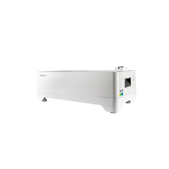 Sistem modular de stocare a energiei solare cu litiu Growatt AXE 5.0L, de culoare albă, ideal pentru stocarea energiei solare.