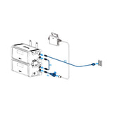 Hoymiles Erweiterungsset mit Verbindungskabel, Diagramm für die Verbindung von HiBattery-AC-Einheiten.