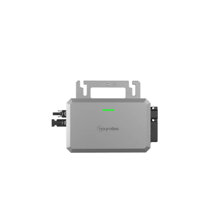 Microinvertor Hoymiles HF-800-WB Hiflow cu WiFi integrat, de culoare argintie, design compact și stil modern.