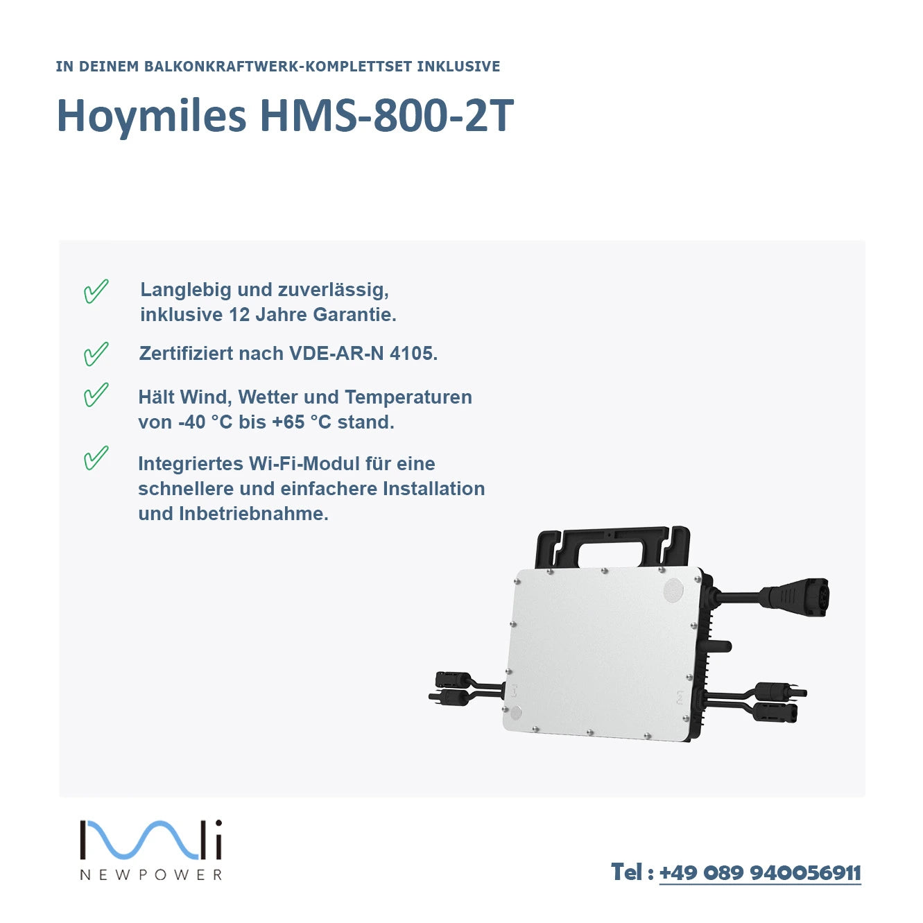 Micro Onduleur 1000V MPPT Duo -Avec Wifi intégré HMS1000W - Hoymiles Micro Onduleur 1000V MPPT Duo -Avec Wifi intégré HMS1000W - Hoymiles