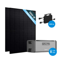 Hoymiles HiBattery 1920 AC Set mit 2 × 500W Solarmodule Vollschwarz