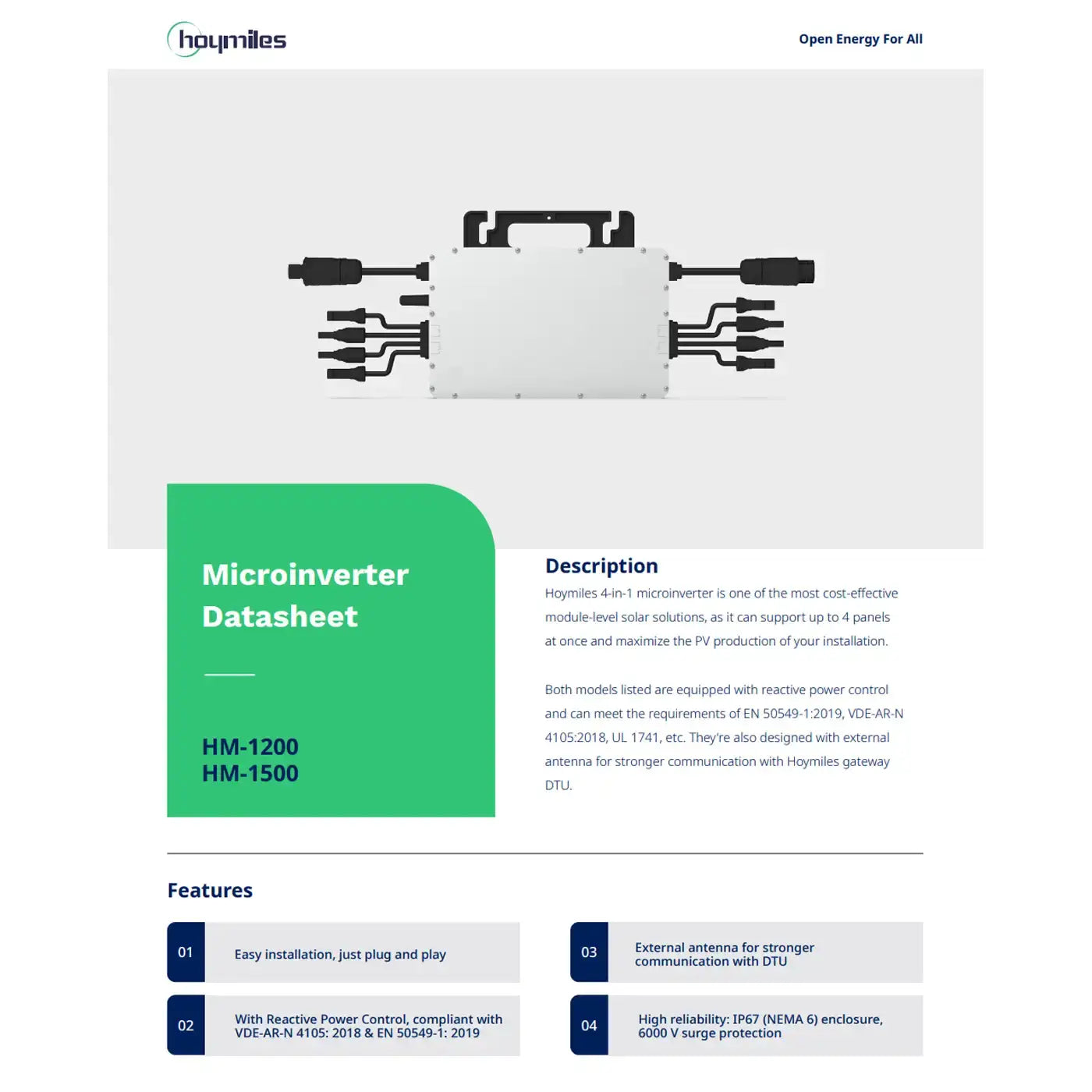 Hoymiles HM-1500 Datenblatt