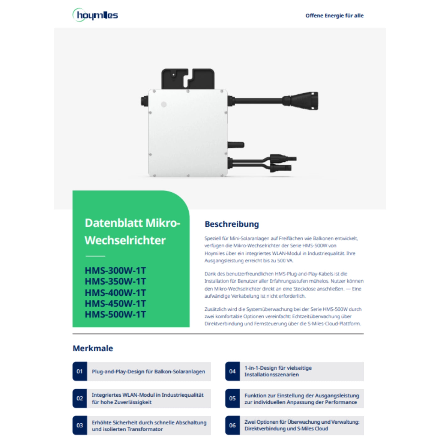 Hoymiles HMS-400W-1T WiFi Microinverter