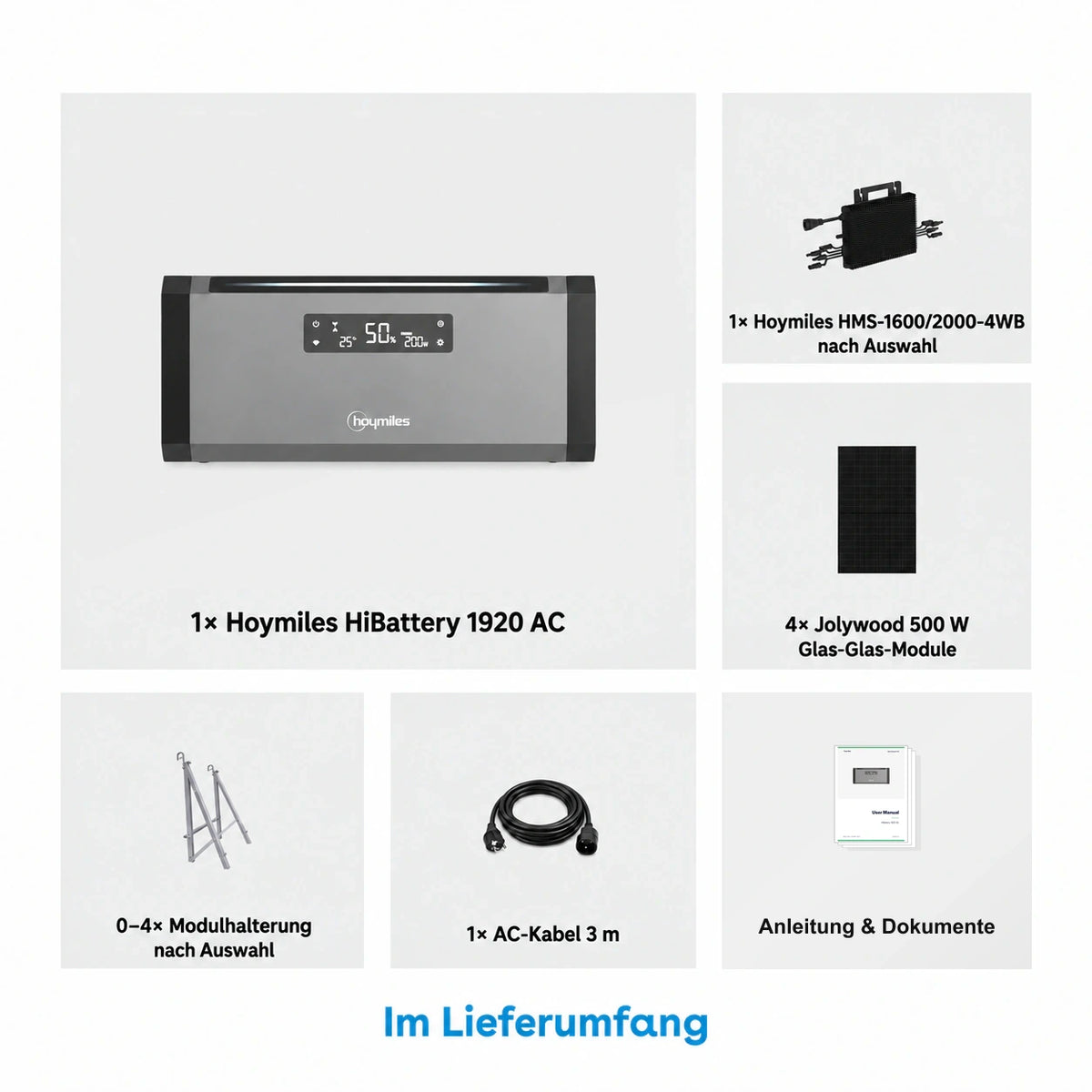 Hoymiles_HiBattery_1920_AC_Set_mit_4_x_500W_Solarmodule_Komplettset
