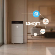 Hoymiles HiBattery 4020 System im Wohnraum mit MQTT-Smart-Home-Darstellung