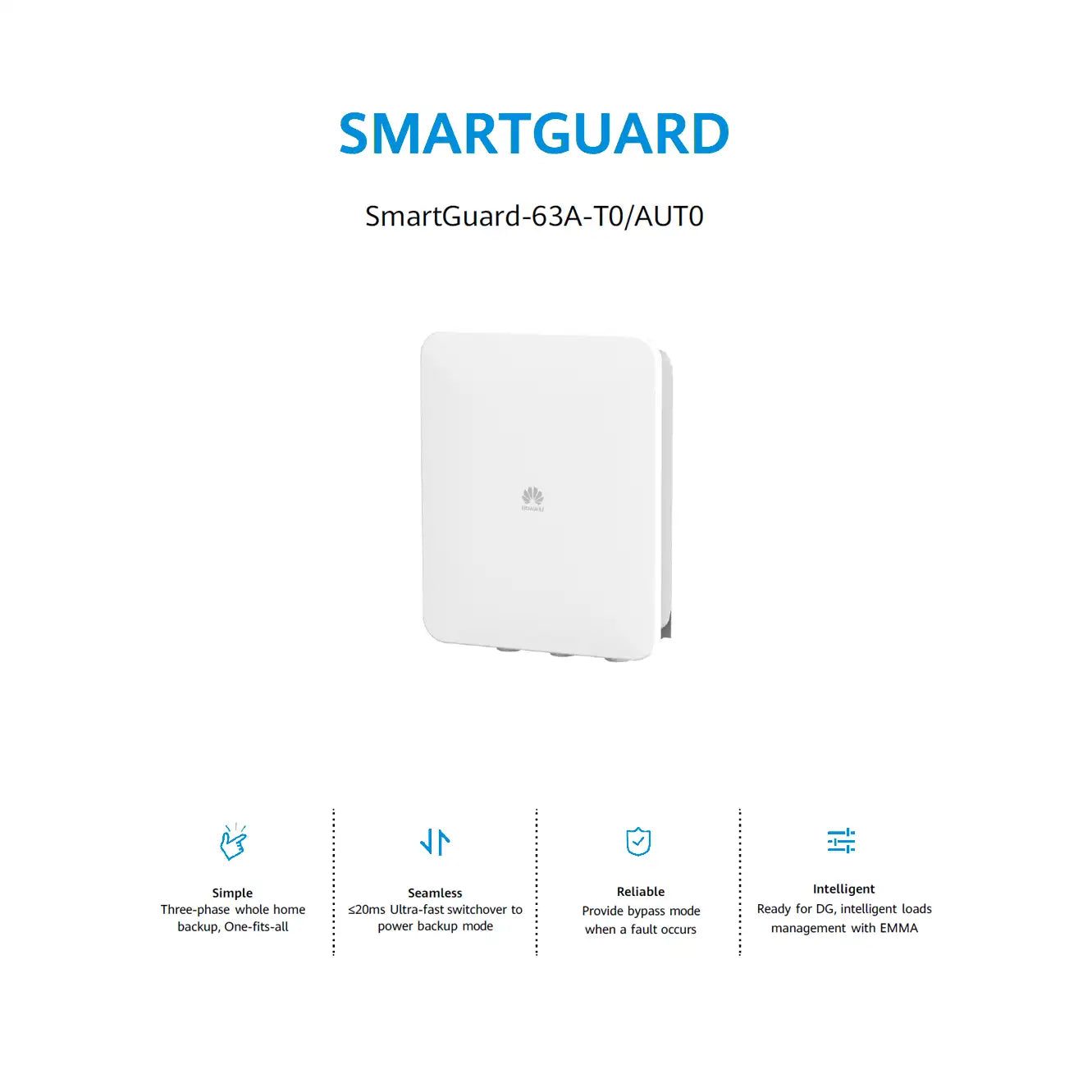Huawei SmartGuard-63A-T0 Back-Up 3-Phasig – Rückansicht