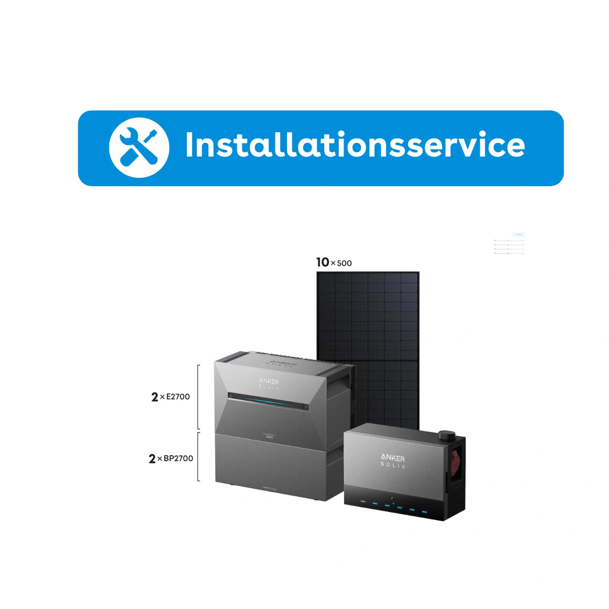 Installationsservice Anker SOLIX Multisystem + Solarpanel – Montageansicht