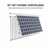 PV-Modul am Balkongeländer mit 10°–30° verstellbarer KSENG Halterung
