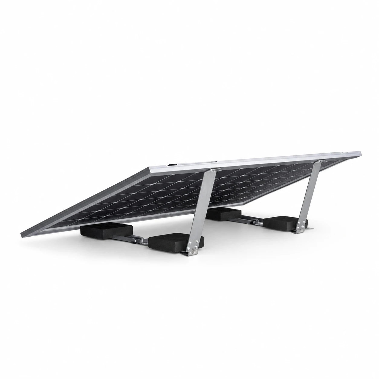PV-Modul auf dem KSENG 20° Ballast-Montagesystem mit vier Ballastblöcken