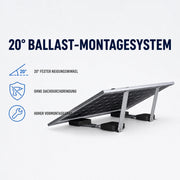 KSENG 20° Ballast-Montagesystem mit PV-Modul ohne Dachdurchdringung