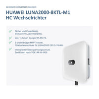 Huawei PV Komplettanlage 8KTL mit Glas Glas Modulen & S0-Speicher