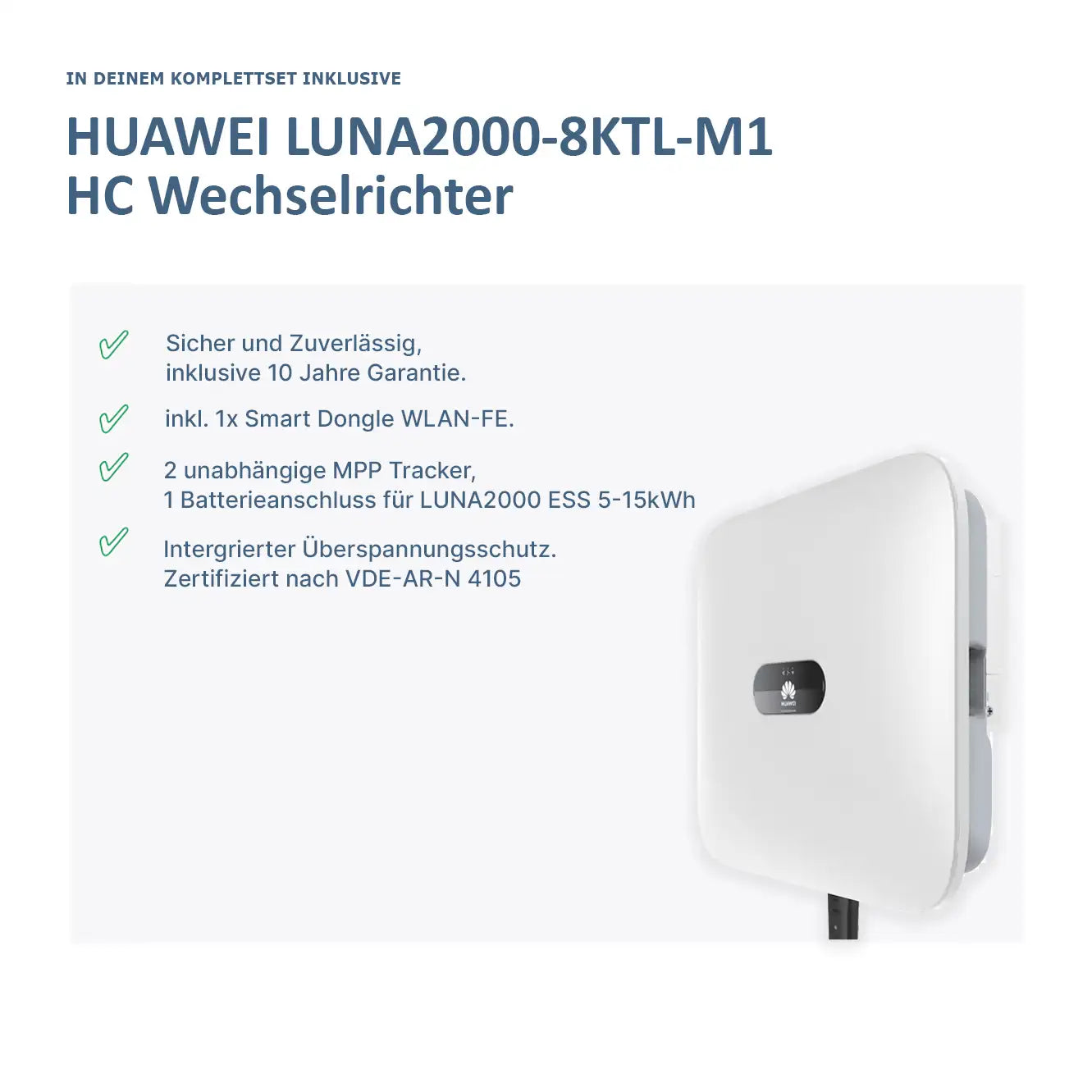 Huawei SUN2000 8KTL + mémoire LUNA et kit complet solaire Munich