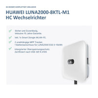 Huawei SUN2000 8KTL + LUNA memória és müncheni napelem komplett készlet