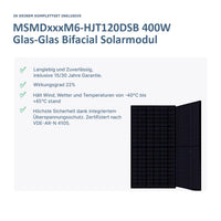 MiniPower Balkonkraftwerk 1600 Glas-Glas HJT 400W Solarmodul