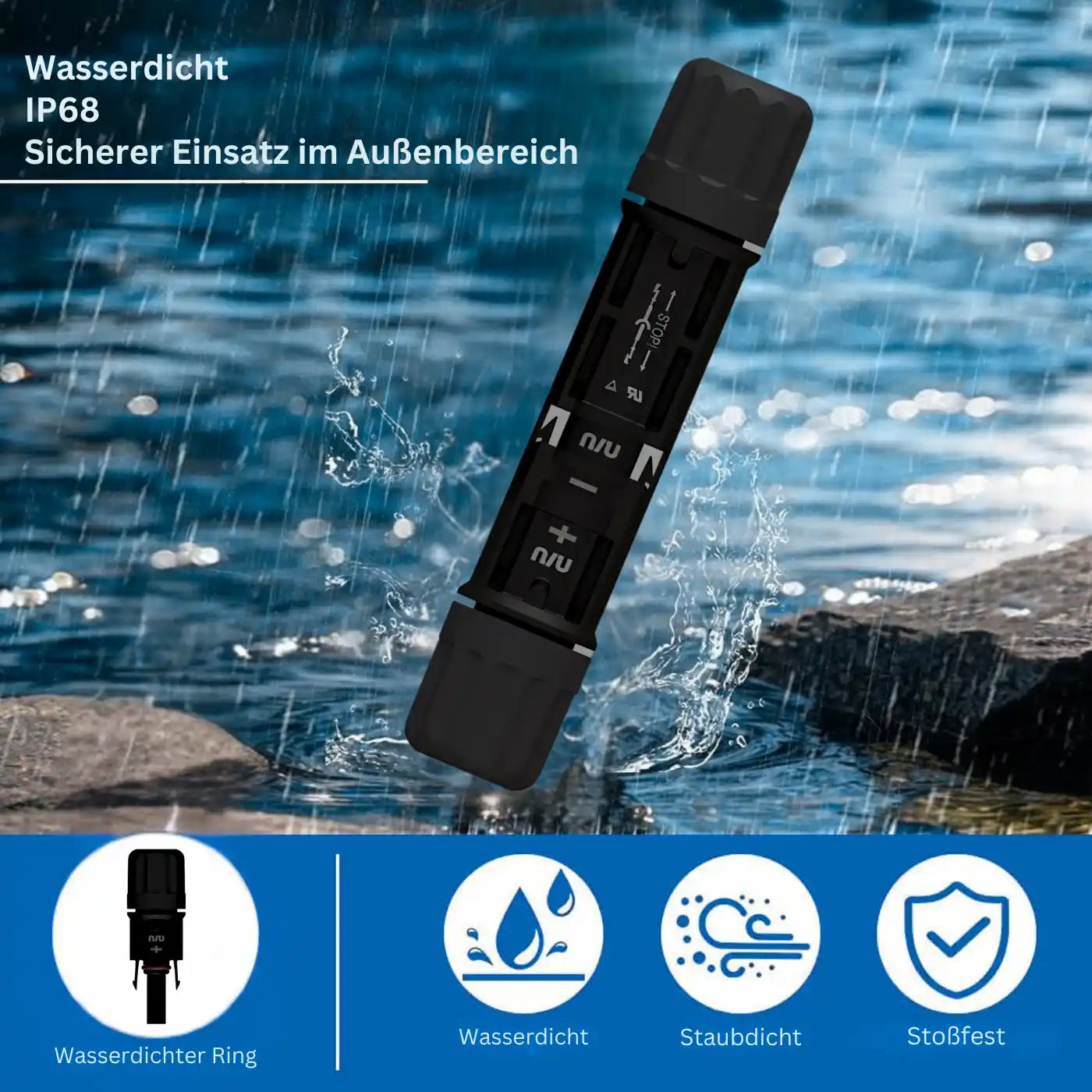 MC4-Stecker A4 Max Steckverbinder Männlich & Weiblich IP67 Wasserdicht