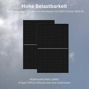 500W MSMDxxxM10NR1-108BG N-Type TOPCon Bifazial Glas-Glas Solarmodul mit hoher Belastbarkeit gegen Schnee und Wind.