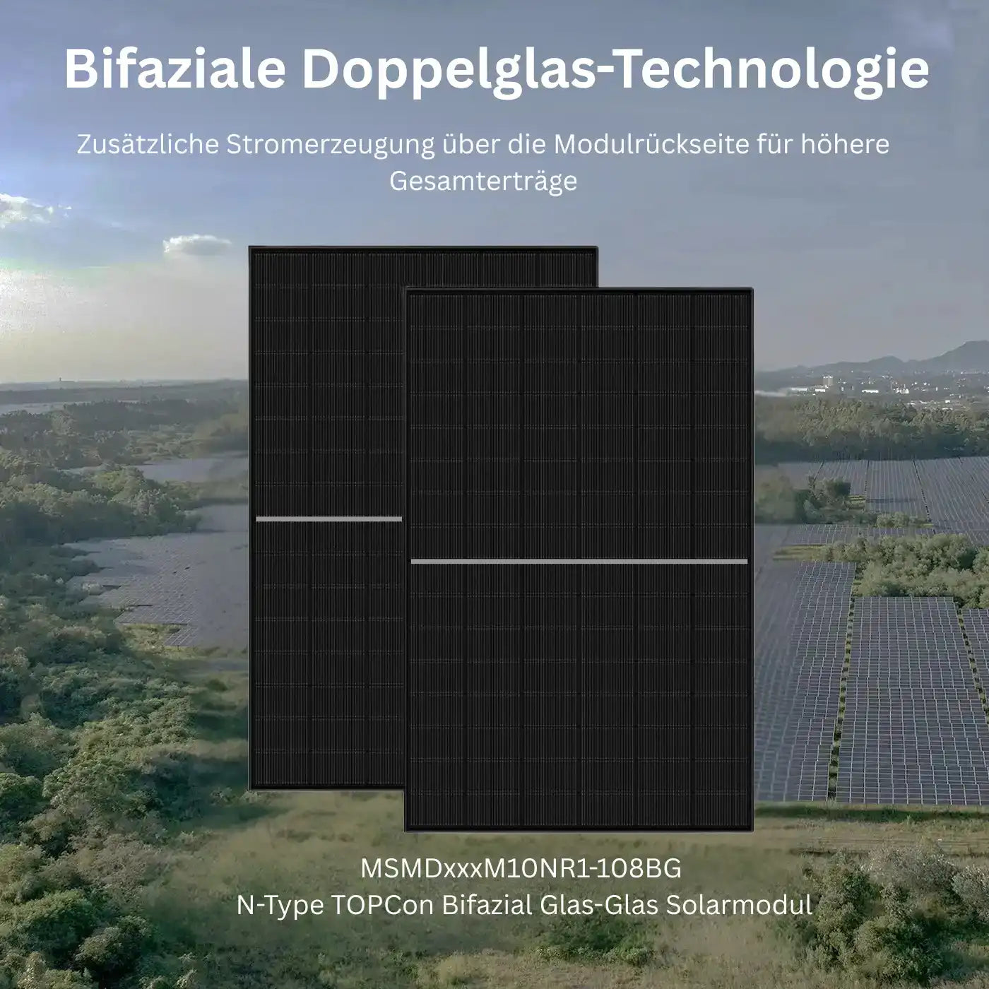 500W MSMDxxxM10NR1-108BG N-Type TOPCon Bifazial Glas-Glas Solarmodul mit Doppelglas-Technologie