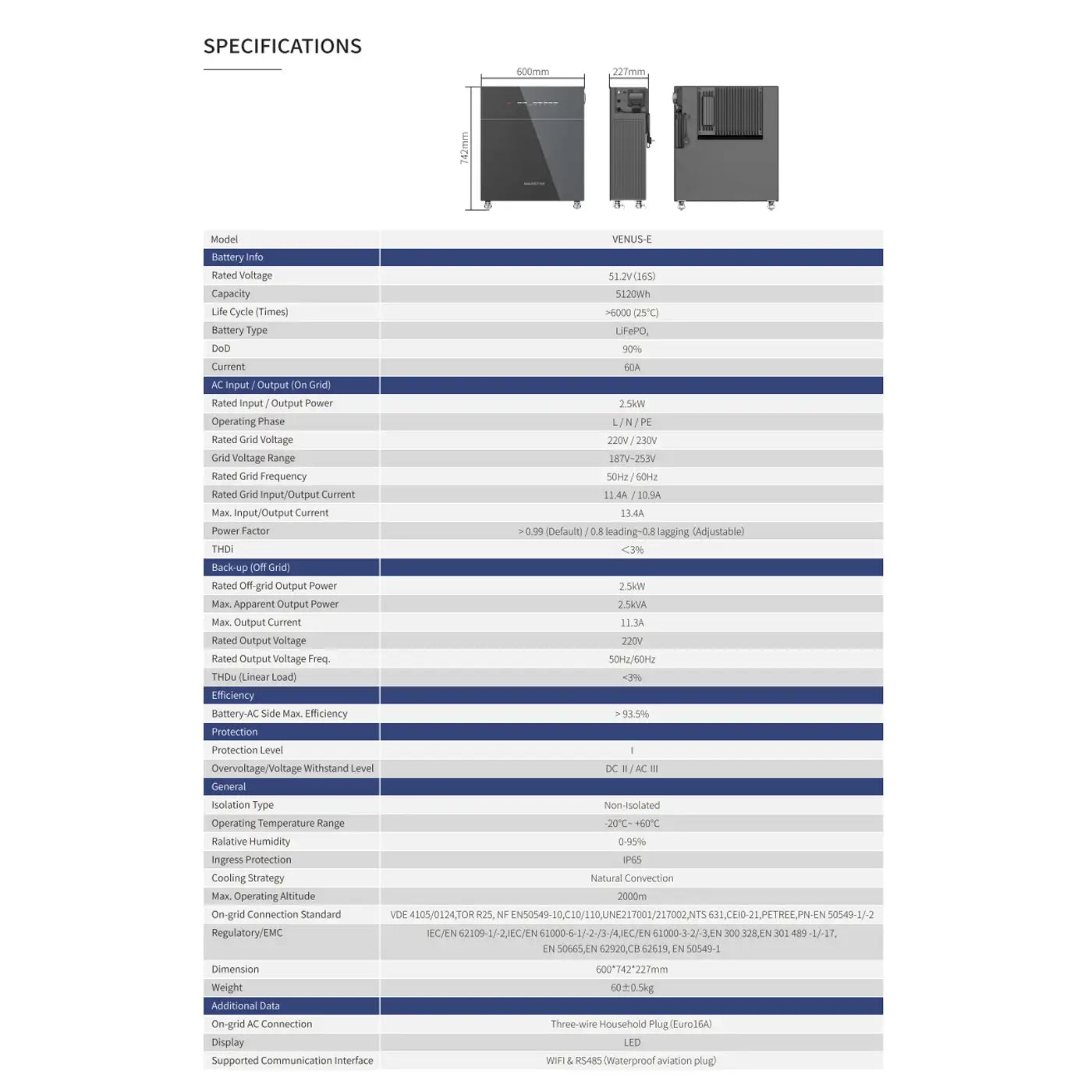 Marstek Venus-E V2.0 5,12kWh AC Gekoppelt All-In-One Speichersystem – Produktansicht 11