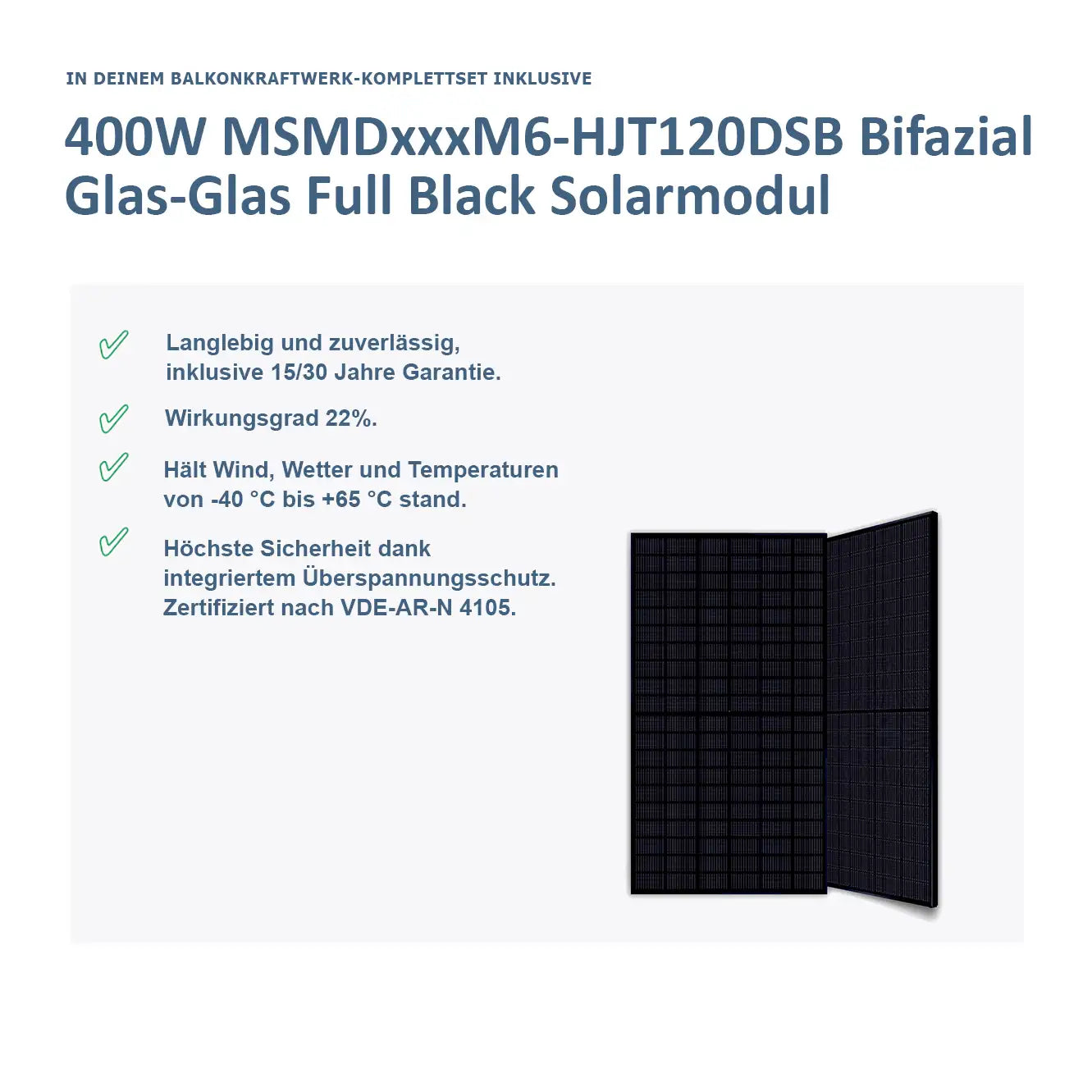 MiniPower 1600W/1500W Balkonkraftwerk Bifazial Glas-Glas 02