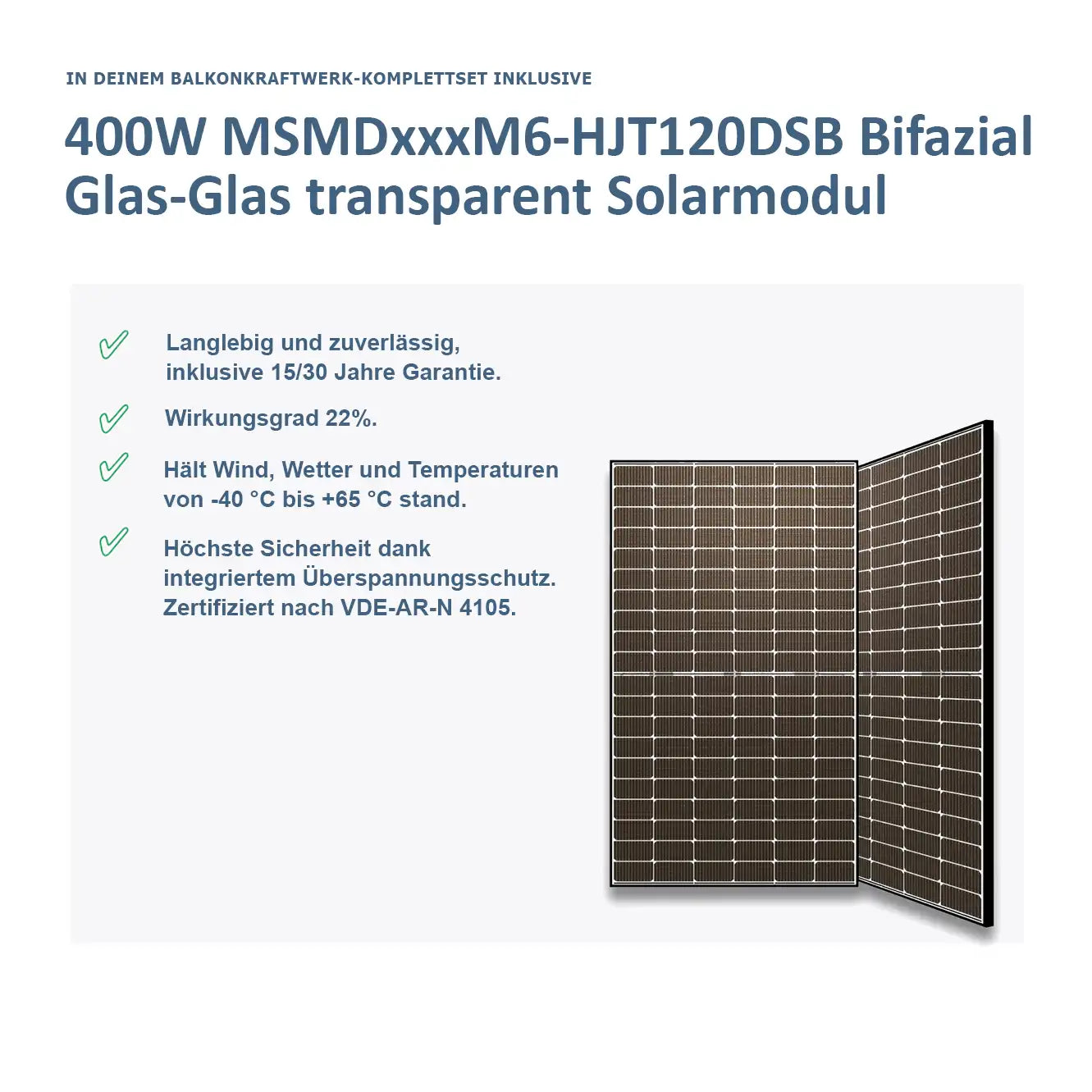 MiniPower Balkonkraftwerk 800W/800W Bifizial Glas-Glas 03