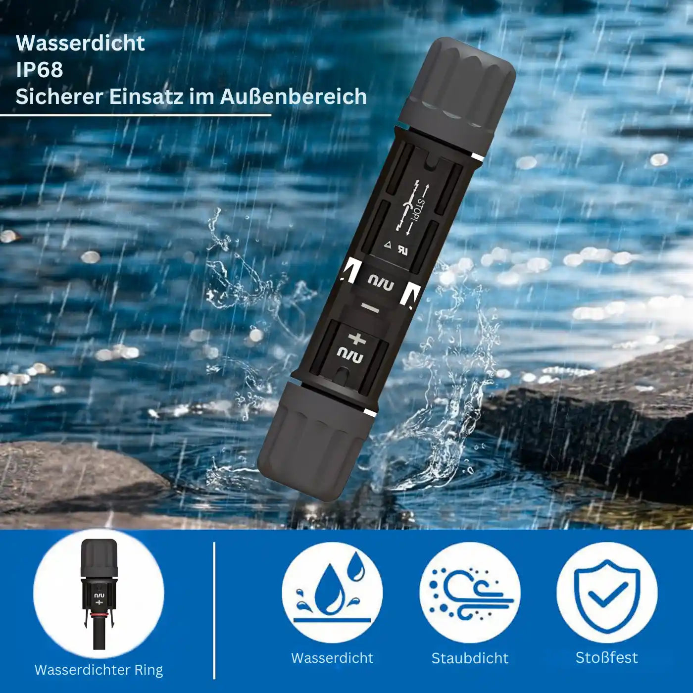 MC4-Stecker A4 Max Steckverbinder Männlich & Weiblich IP67 Wasserdicht